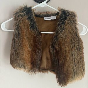Faux Fur Vest in Brown kids 2T vintage kids r us